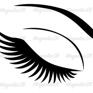 Long Lashes Eye SVG: Eyelash Clipart, Cutting File (Digital Download)
