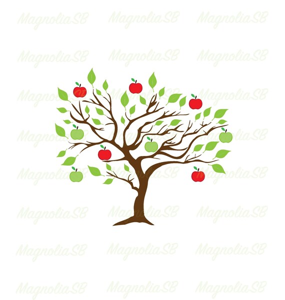 Download Apple Tree Svg Apple Tree Dxf Tree Clipart Cutting Apple Etsy