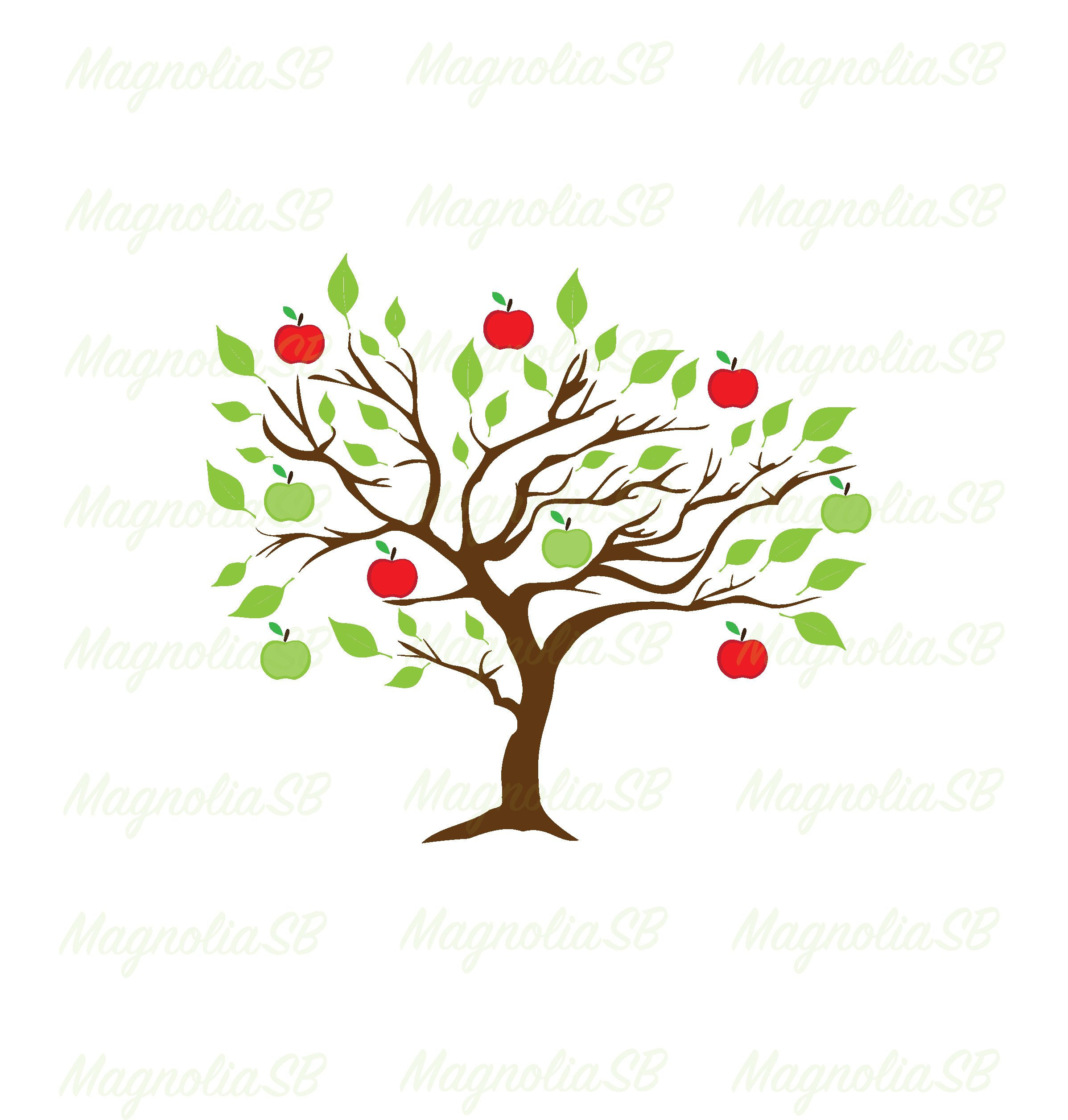 Download Apple Tree Svg Apple Tree Dxf Tree Clipart Cutting Apple Etsy