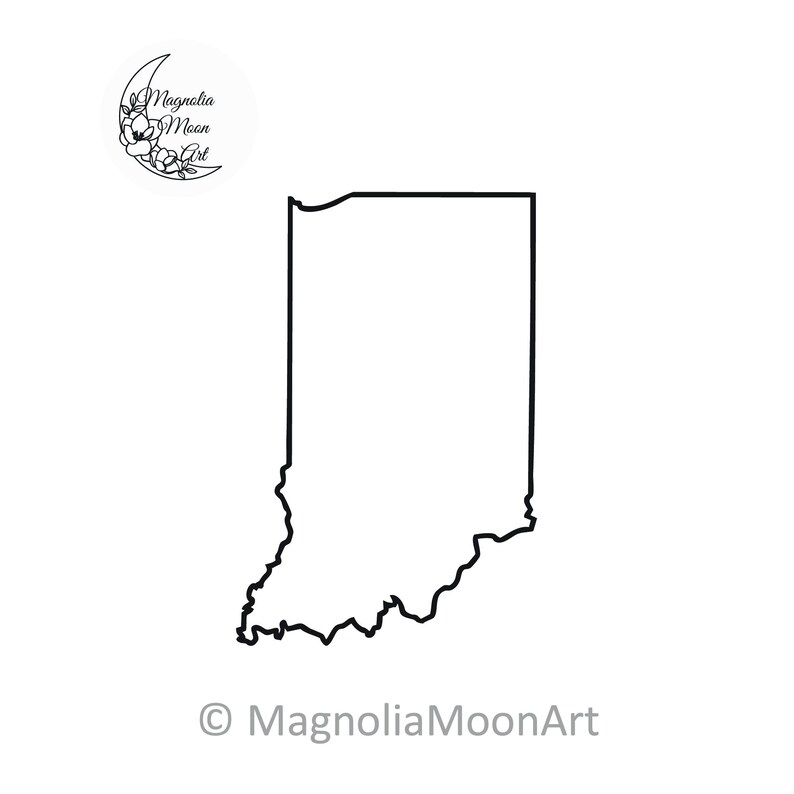 Indiana Outline SVG: State Map Vector Cut File (digital Download) - Etsy