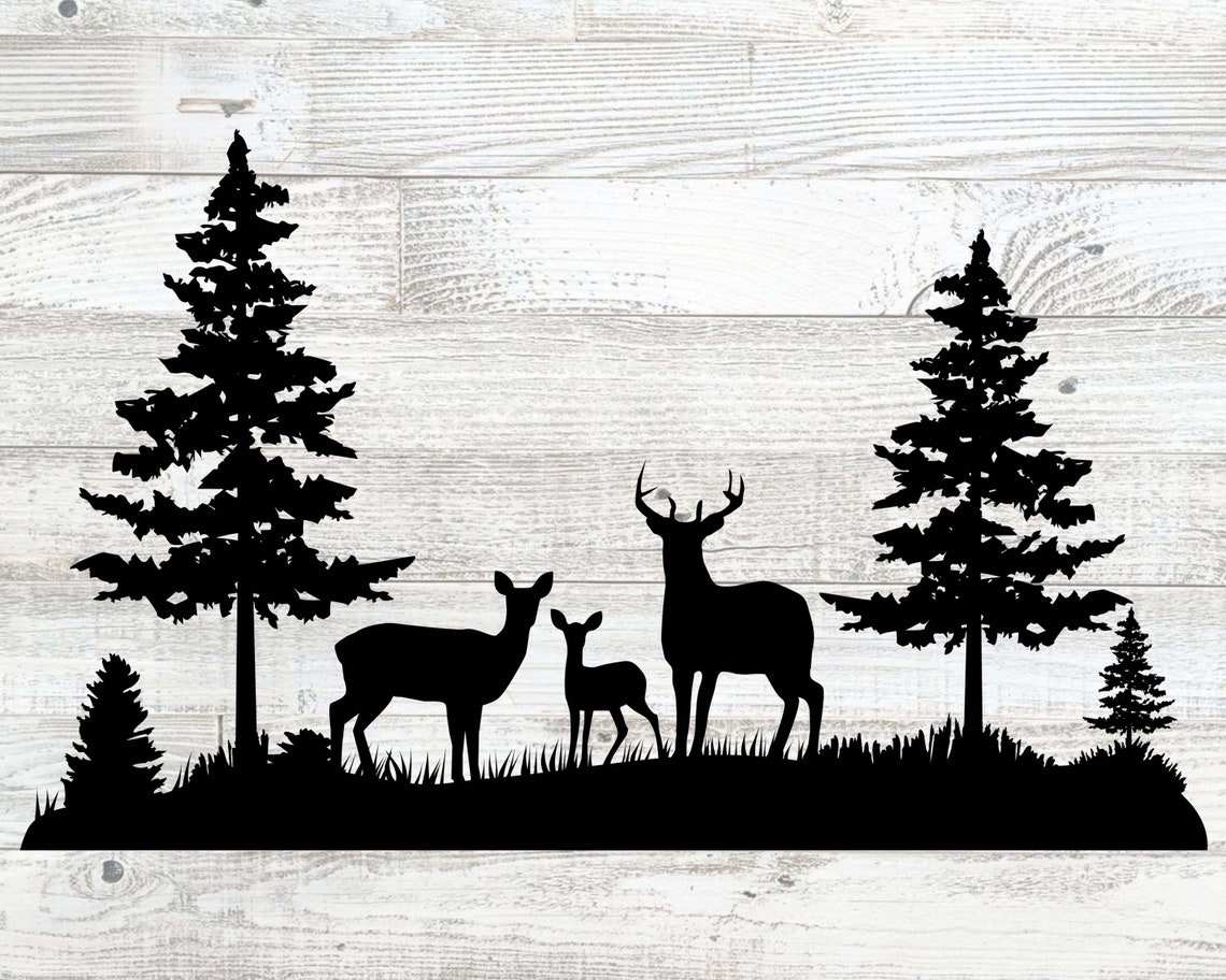 Deer in the Forest Svg Deer Family Svg Cut File for Cricut - Etsy
