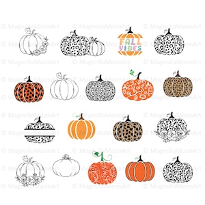 Pumpkins bundle svg, pumpkin svg, cut file for cricut, PNG, jpg, dxf, Halloween svg, fall, autumn, Thanksgiving svg, silhouette