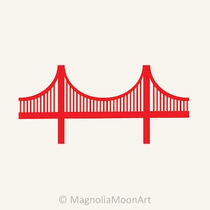 Golden Gate Bridge SVG, Brücke DXF, Brücke Clipart, Schneiden, San Francisco, Kalifornien, Brücke Vektor, Golden Gate Form, Brücke Silhouette