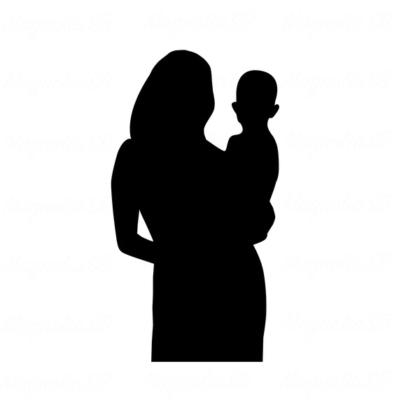 Download Mother And Child Svg Mom And Child Clipart Cutting Mom And Etsy