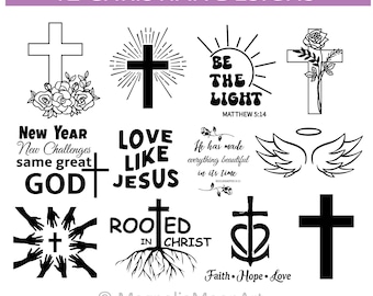 Christian SVG Bundle: Religious Quotes, Faith Designs (Digital Download)