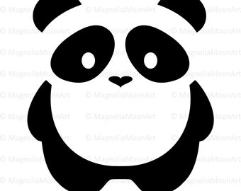 Słodki miś panda SVG, DXF, grafika wektorowa (pobieranie cyfrowe)