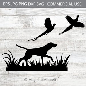 Perro de caza svg, perro de caza faisán svg, svg de caza, archivo de corte para cricut, PNG, jpg, eps, diseño de camiseta, temporada de caza svg, caza de aves