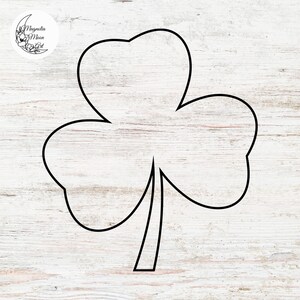 Kleeblatt Umriss Silhouette svg Datei | dxf Laserschnitt | St. Patrick's Day Clip Art png | cut Datei für Cricut | Kleeblatt-Silhouette