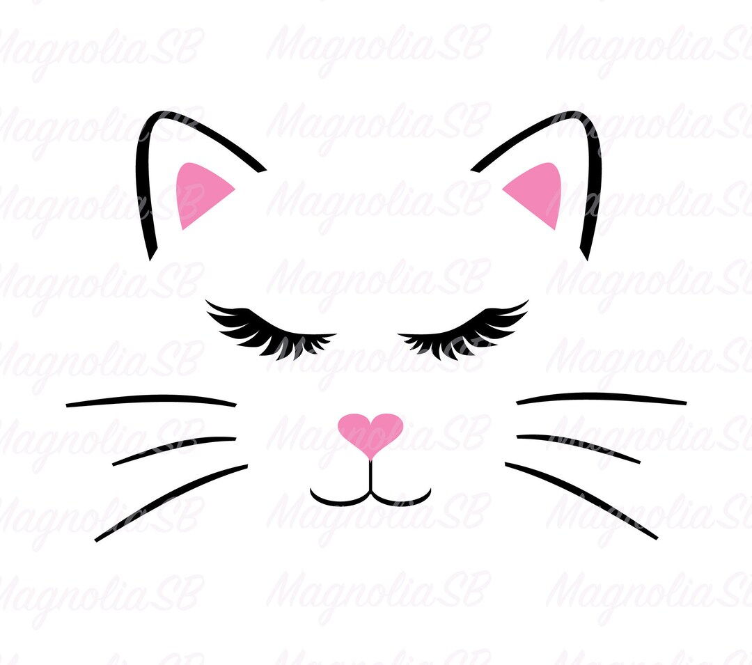 Cat Face SVG, DXF, Cat Clipart, Cutting, Cute Cat Svg, Vector, Cat PNG