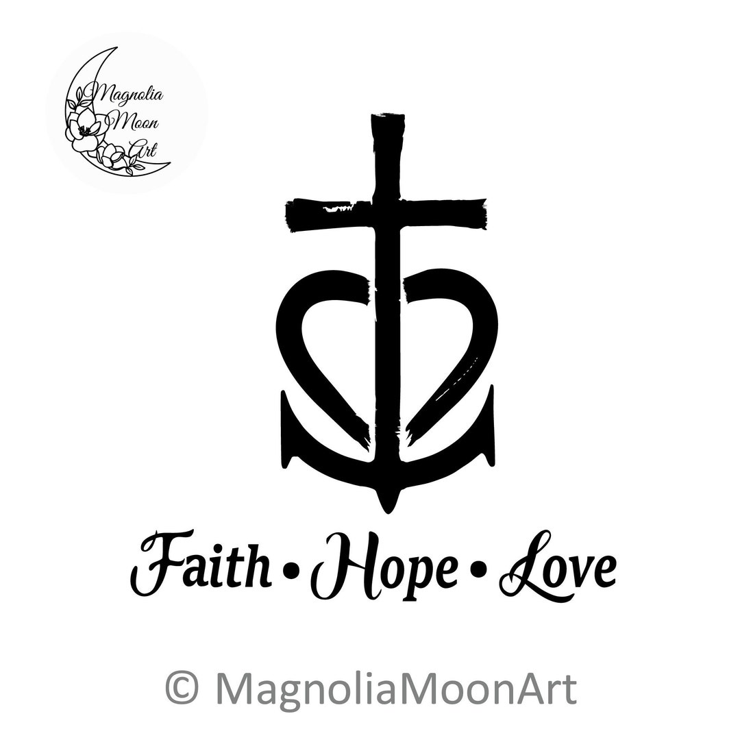 Faith, Hope, Love, Cross Heartbeat Medical Hopeful Christian