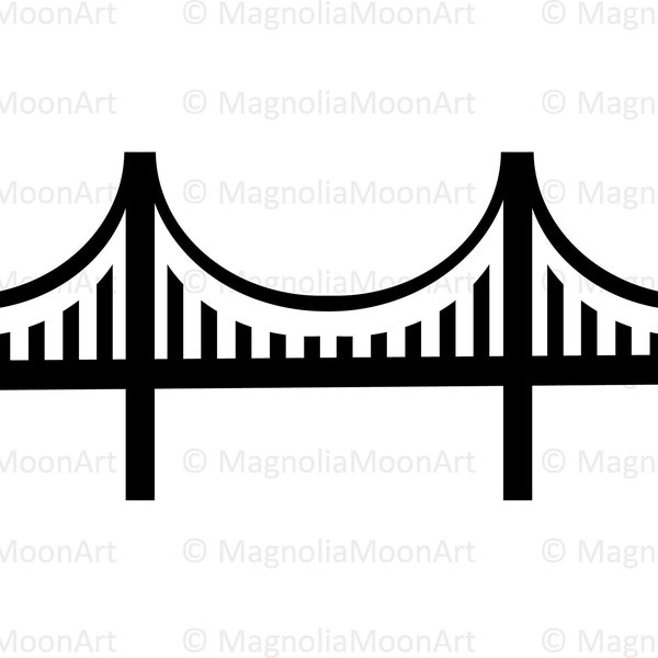 Golden Gate Bridge SVG, Golden Gate Bridge DXF, Bridge Clipart, cutting, DXF, Golden Gate Bridge vector, San Francisco, Bridge silhouette