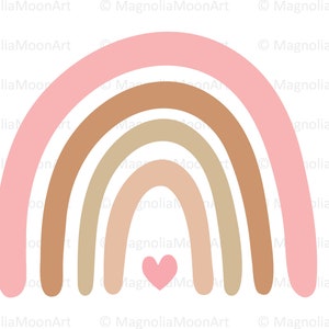 Boho Rainbow svg, Pastel Rainbow svg, corazón svg, archivo cortado para cricut, vivero svg, idea de camiseta, PNG, jpg, dxf, silueta