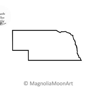 Archivo SVG de contorno de Nebraska / Archivo de corte de Nebraska / Archivo DXF para corte láser / Archivo vectorial de Estados Unidos / Vector de Nebraska / Mapa NE