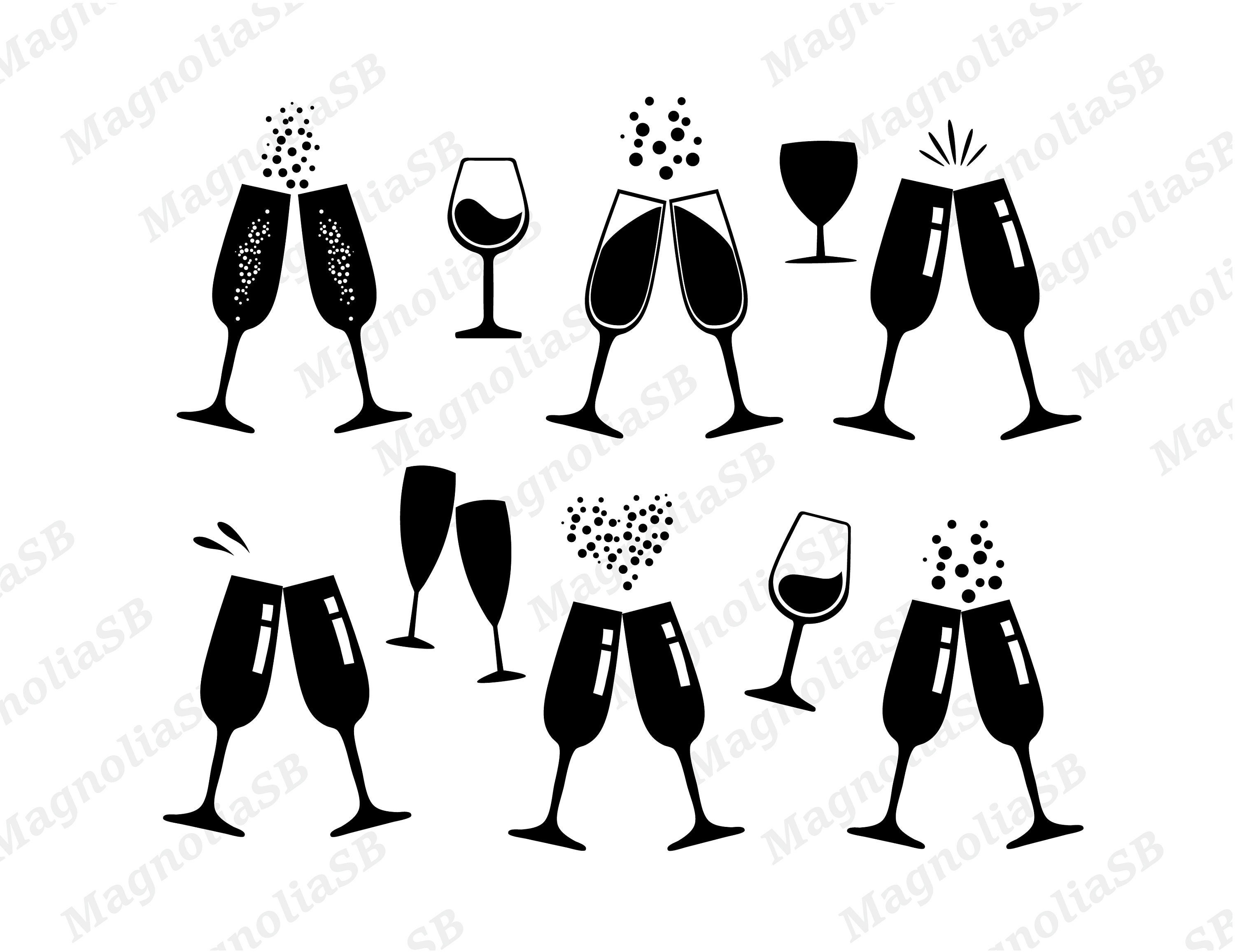 Champagne Glasses SVG Glasses Svg Champagne Glasses Clipart Etsy