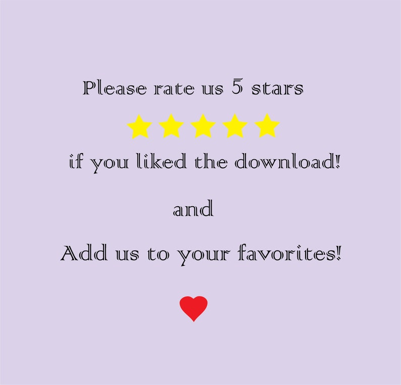 Please rate us 5 stars.