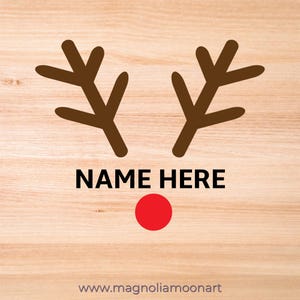 Rudolf Reindeer Frame SVG, Red Nose Deer SVG, gesneden bestand voor cricut, PNG jpg dxf, kerst SVG, T-shirt Design, DIY vakantie ambachten
