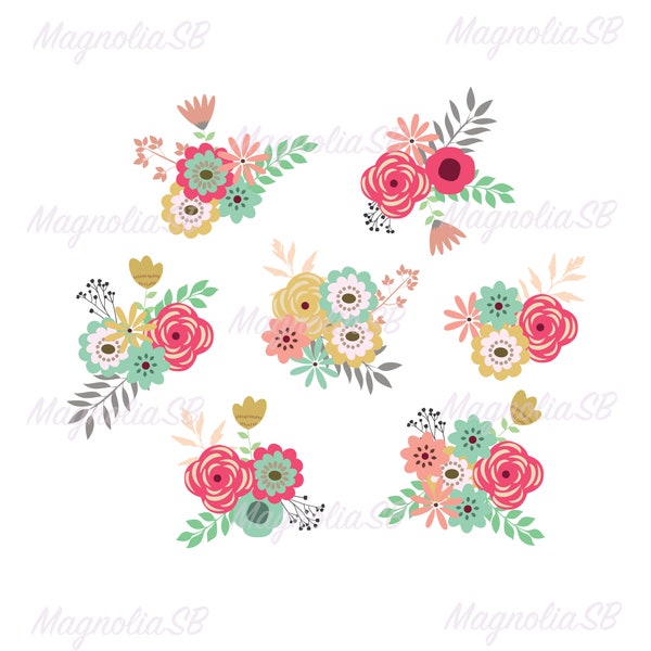 Vintage Flowers SVG, Flowers DXF, Vintage Flowers Clipart, Floral cut file, vector, Flower Motif, Flower silhouette