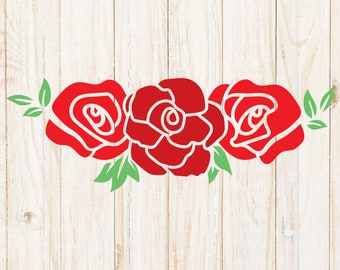 Red Rose SVG: Boho Flower Cut File for Cricut (Digital Download)