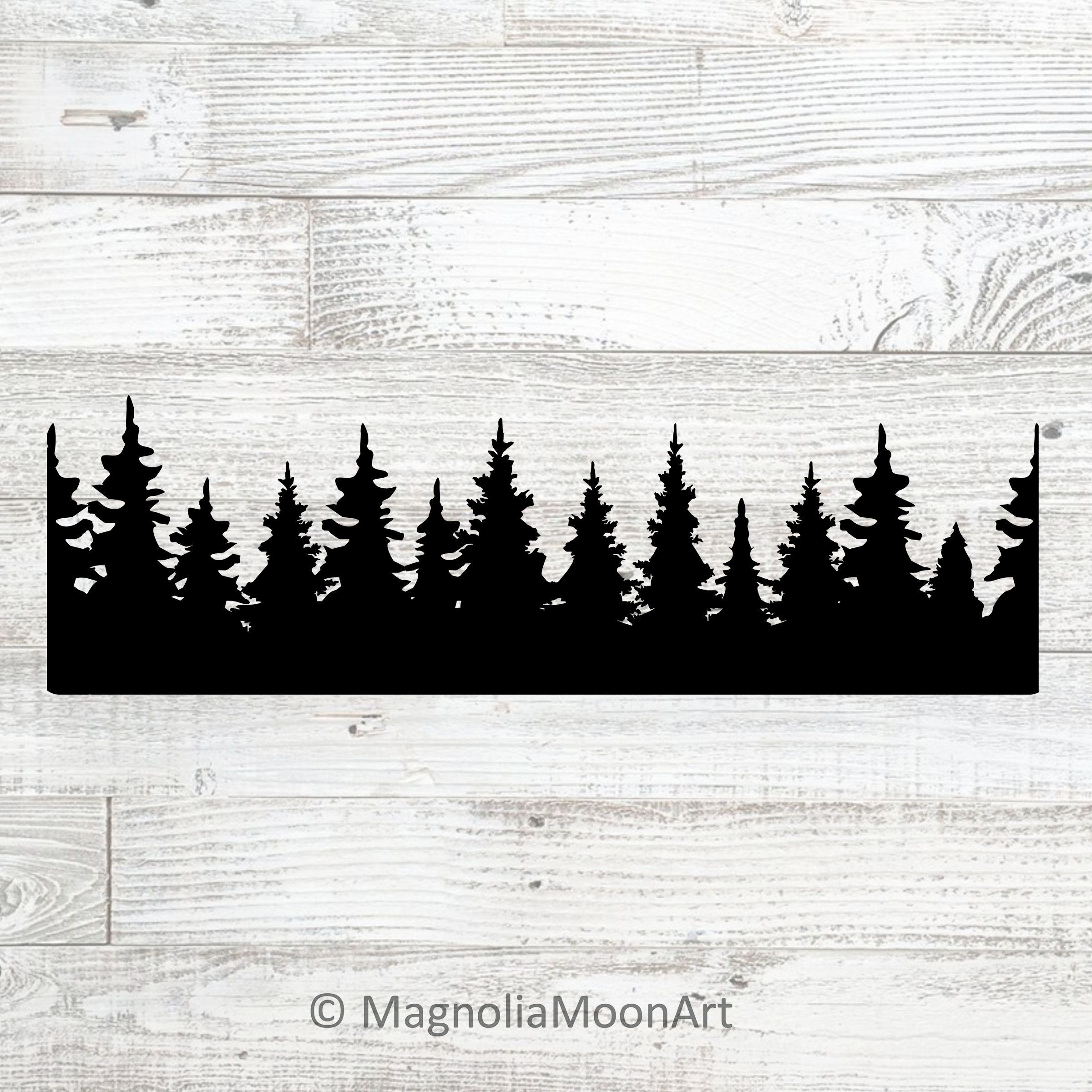 Tree Line svg, Forest svg, Trees clip art, cut file for cricut, pine tree svg, tree svg, tree line PNG, jpg, tree silhouette, magnoliasb