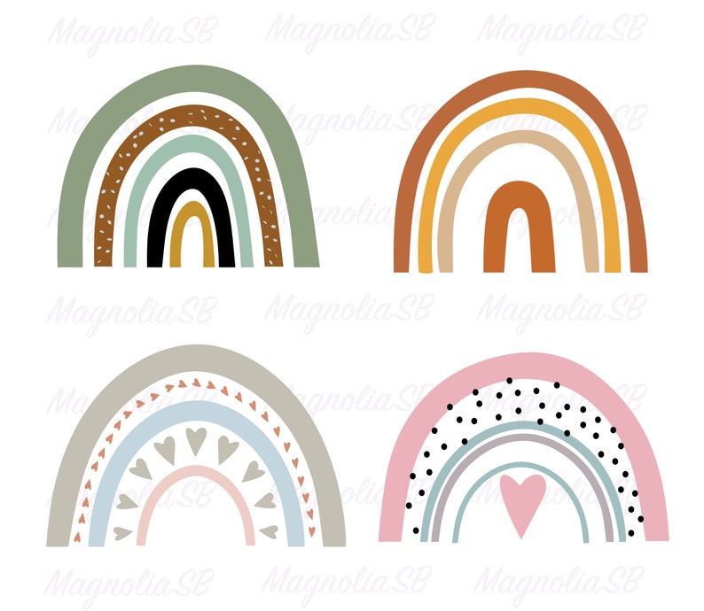 Download Cut File For Cricut Whimsical Rainbow Svg Rainbow Svg Boho Rainbow Rainbow Clip Art Nursery Rainbow Silhouette Pastel Rainbow Clip Art Art Collectibles
