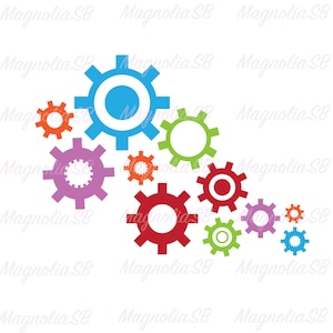Gears and Cogs SVG: Machine Silhouette Cut File (Digital Download)