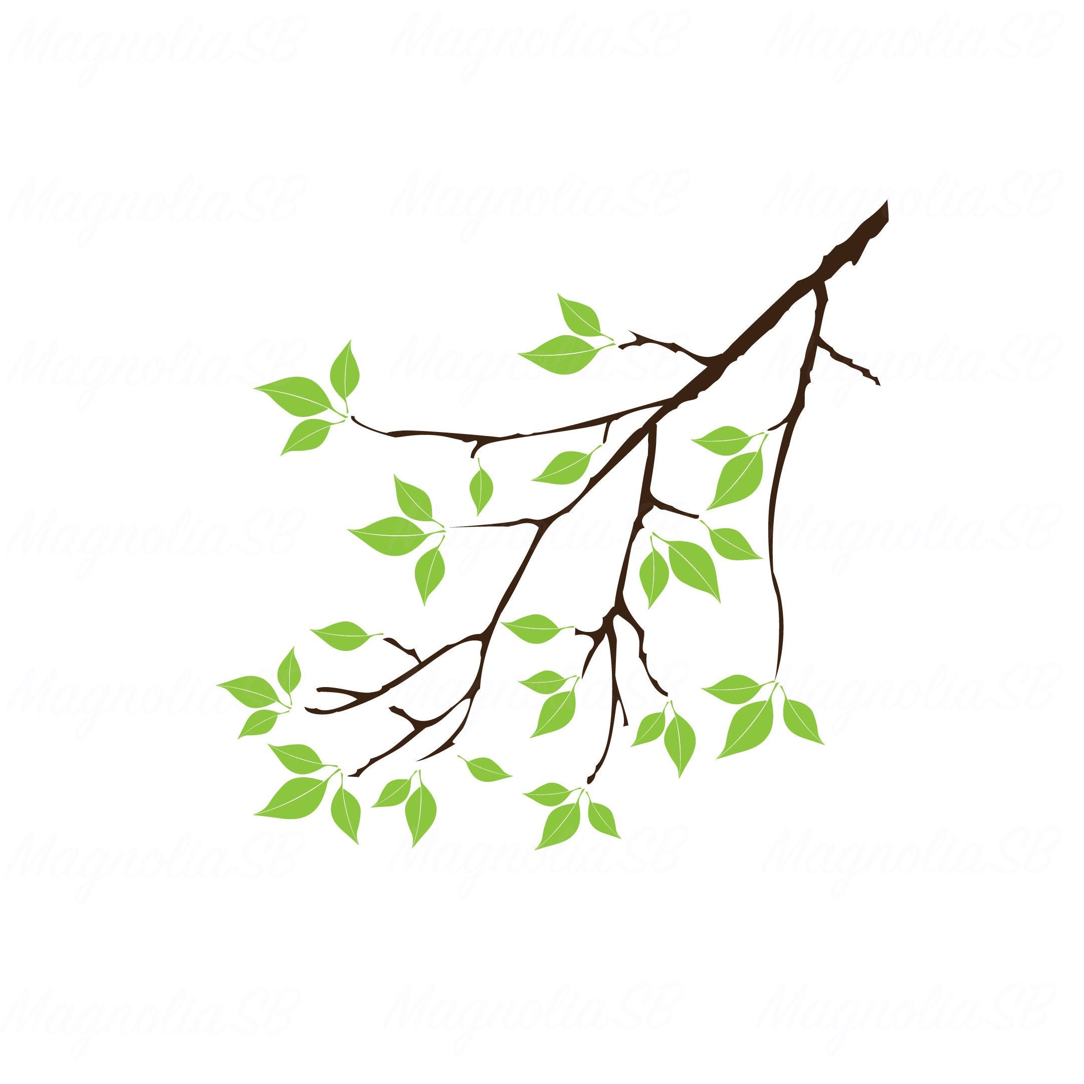 Tree Branch SVG DXF Tree Branch Clipart Nature Leaf | Etsy