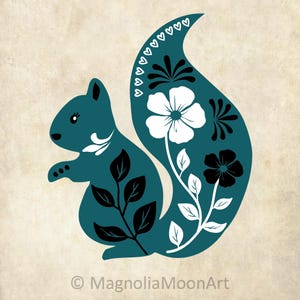 Scoiattolo scandinavo svg, bosco nordico svg, arte popolare svg, clip art animale islandese, PNG jpg dxf, file di taglio per cricut, design silhouette