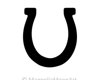 Horseshoe Silhouette Cut File: SVG, PNG, DXF (Digital Download)