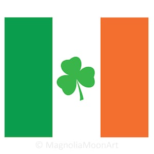 Bandiera irlandese con trifoglio svg, trifoglio SVG, Irlanda, giorno di San Patrizio, design maglietta svg, bandiera PNG, JPG, bandiera irlandese, cricut, silhouette