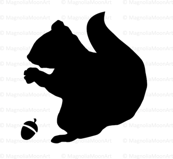 Squirrel Acorn Silhouette