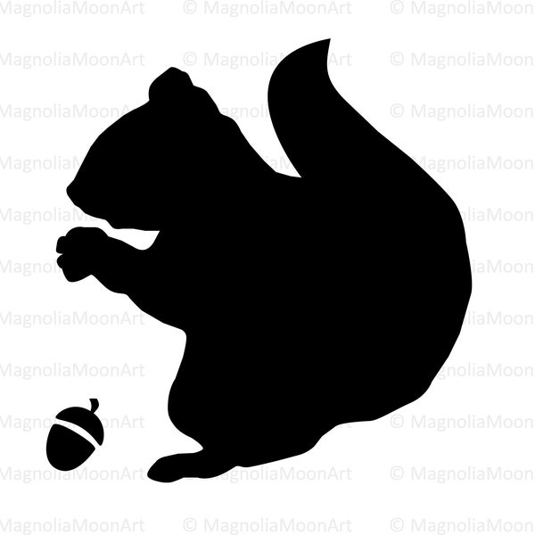 Squirrel with Acorn SVG. Rodent svg. Squirrel Clipart. cut file for cricut. icon. Squirrel PNG. Animal shape. Squirrel Acorn silhouette