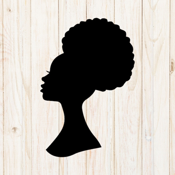 Woman Head Silhouette svg, Female Afro svg, Afro Puff svg, cut file for cricut, PNG, jpg, dxf, Afro woman svg, shirt design, silhouette