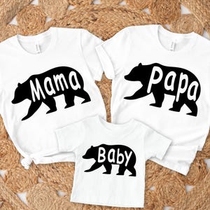Maman ours papa ours bébé ours svg, fichier de coupe pour cricut, conception de chemise, PNG, jpg, silhouette, famille ours svg, usage commercial