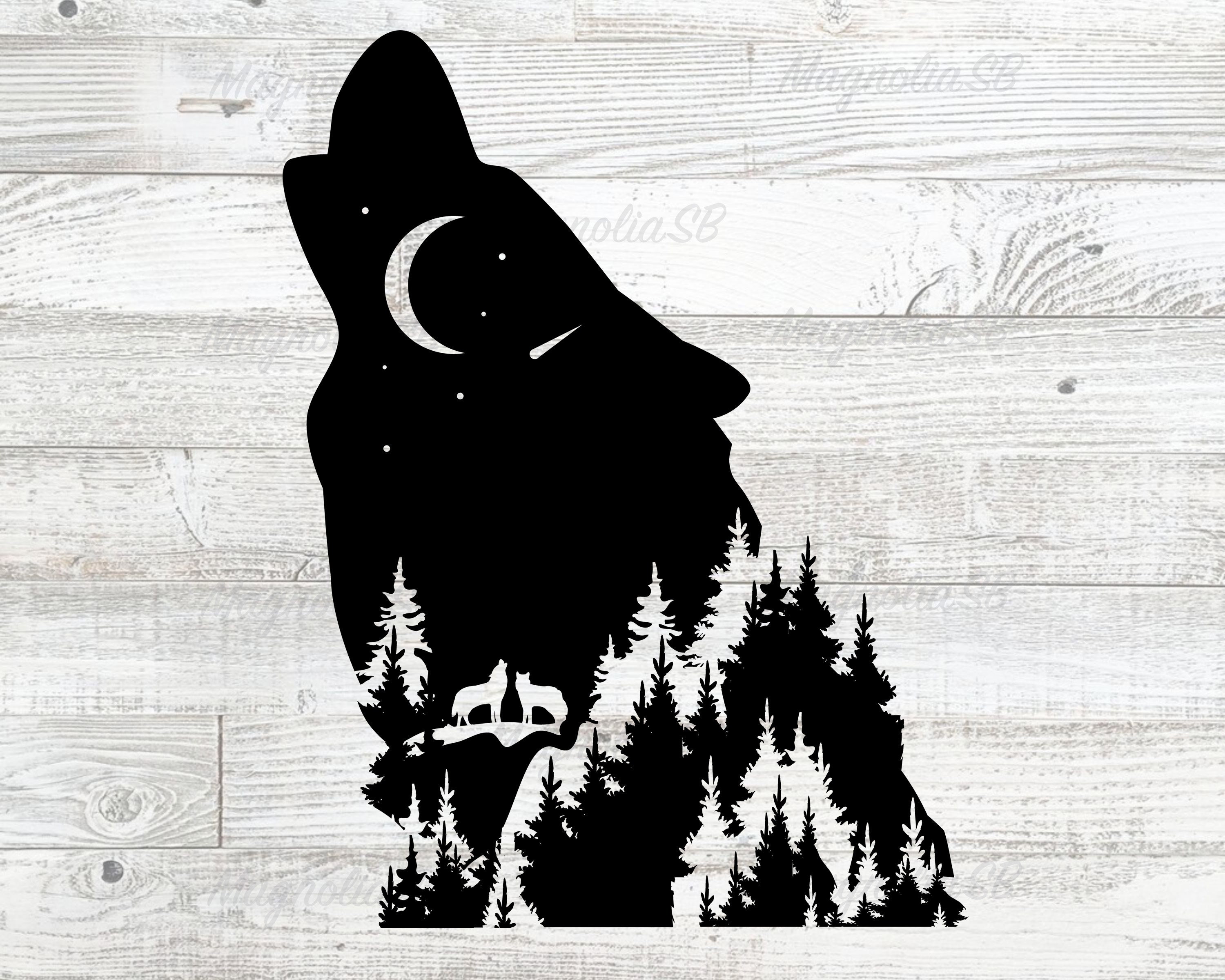 Download Howling Wolf svg dxf Wolf Head Silhouette clip art wolf | Etsy