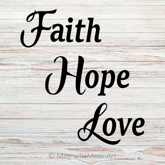Faith Hope Love SVG DXF: Christian Clip Art (digital
