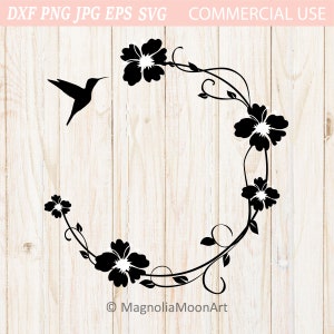 Colibrì Swirls SVG, Uccello in formato svg, Clipart, file di taglio per cricut, Colibrì PNG, Fiore, dxf, Forma di colibrì, Sagoma di colibrì