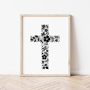 Floral Cross svg, Christian Cross clip art, Religious vector, Jesus svg, Christian faith, jpg png dxf, digital download, Flowers svg