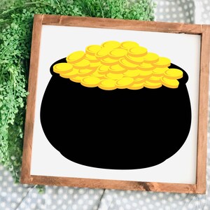 Pot of Gold SVG, Pot Svg, Dxf, St. Patrick&rsquo;s Day Clip Art, Pot of Gold