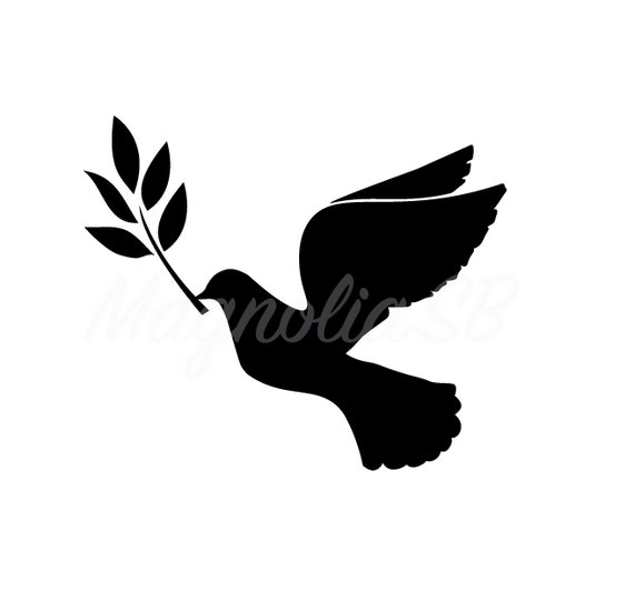 Download Dove Olive Branch Svg Dove Dxf Dove Clipart Cutting Dove Etsy
