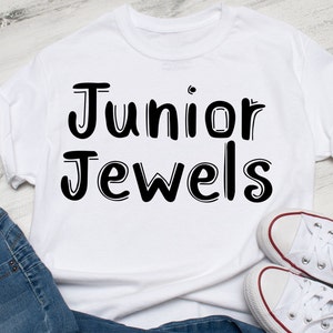 Junior Jewels SVG, gesneden bestand voor cricut, PNG EPS DXF, shirt ontwerp, digitale download, sublimatie PNG, silhouet, cadeau voor haar, beste cadeau