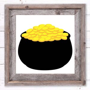 Pot of Gold SVG, Pot Svg, Dxf, St. Patrick&rsquo;s Day Clip Art, Pot of Gold