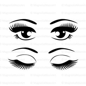 Long Lashes Eyes SVG Bundle: Cricut Cut File (Digital Download