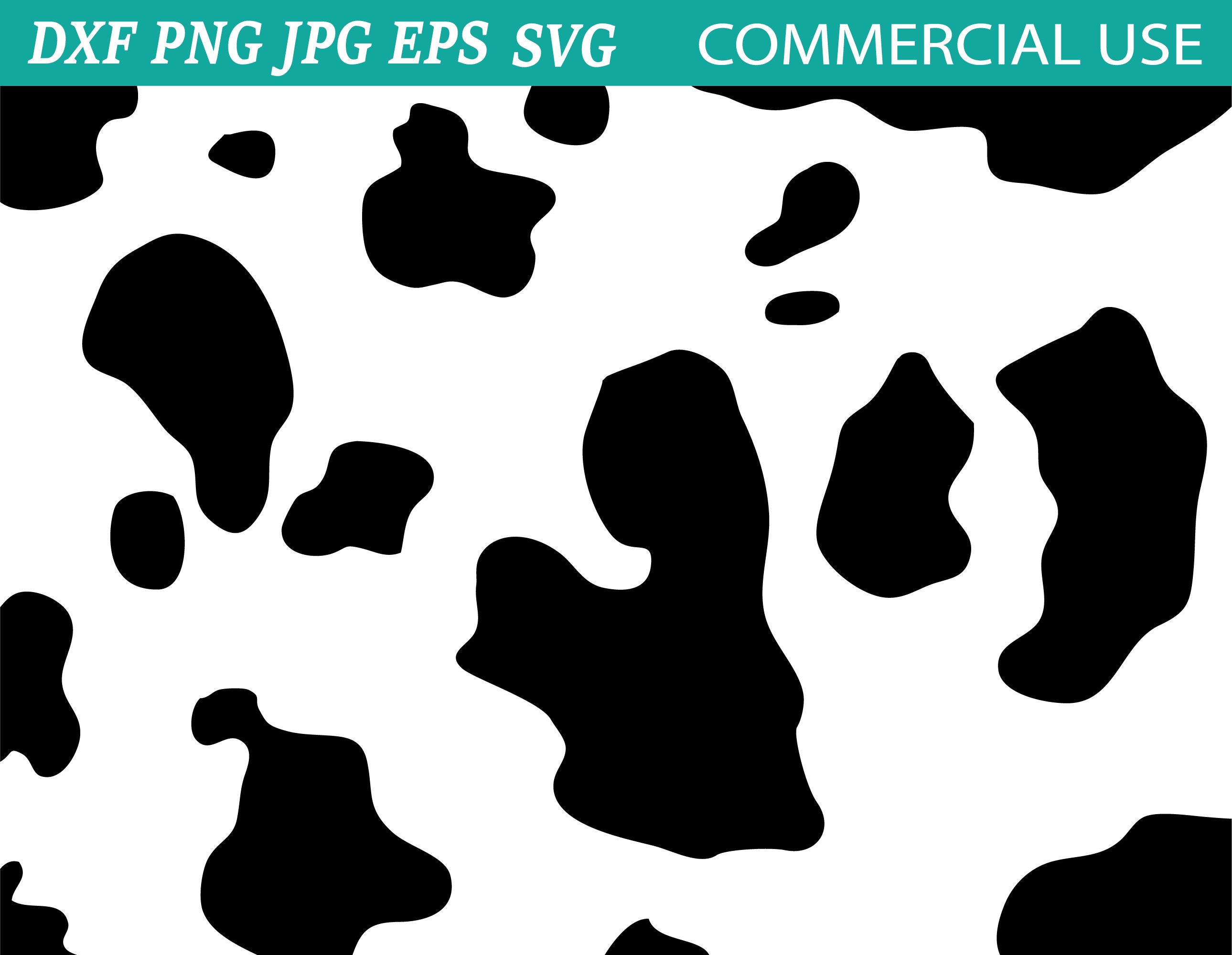 Cow Pattern SVG, DXF, PNG, Clipart, Animal Print - Etsy