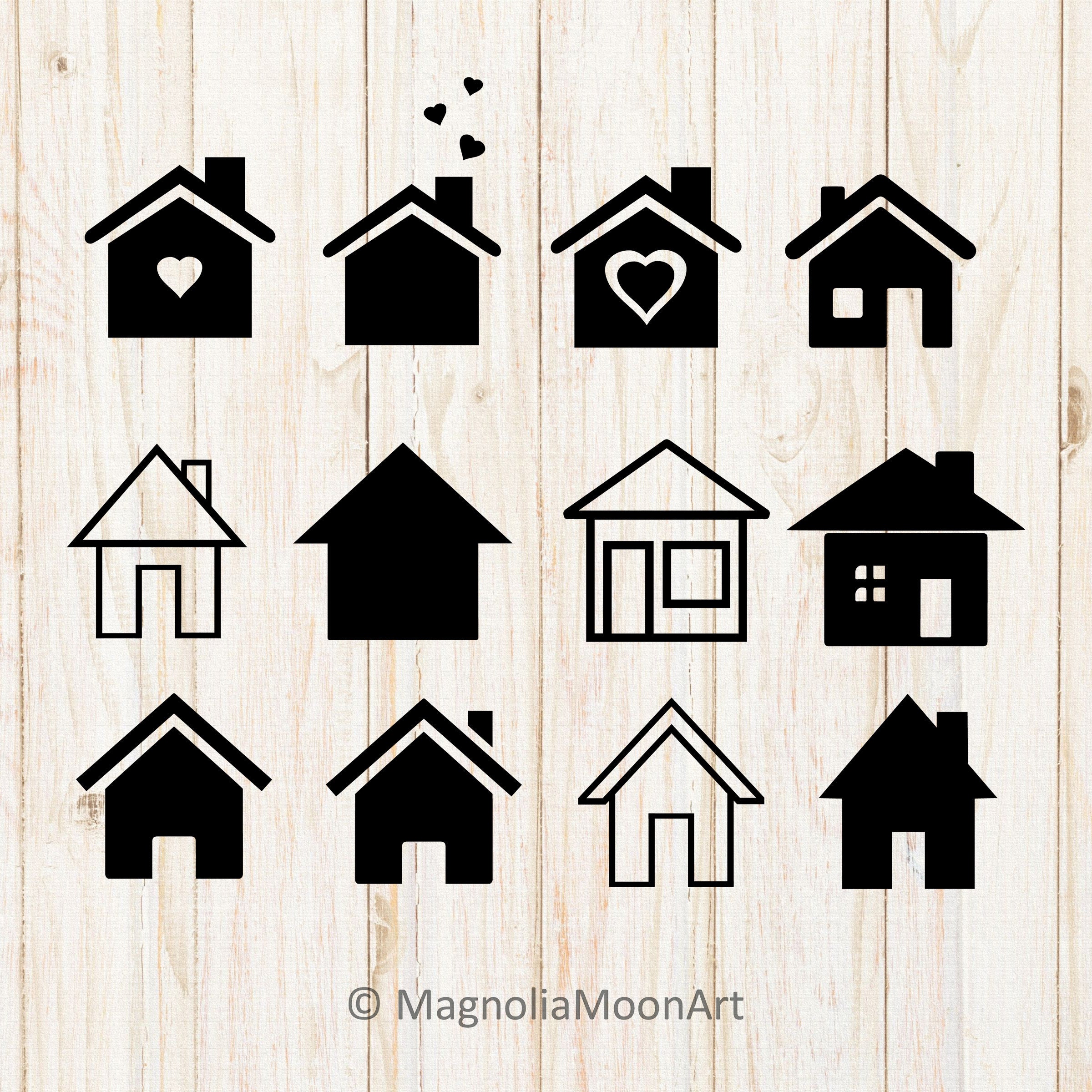 House SVG Bundle: Home Silhouette Cut Files (digital Download) - Etsy