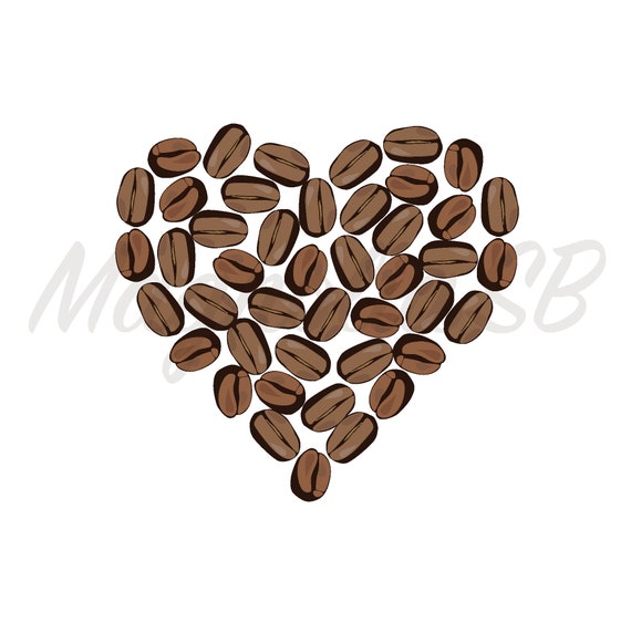 Download Coffee Heart Svg Coffee Dxf Coffee Beans Heart Clipart Etsy