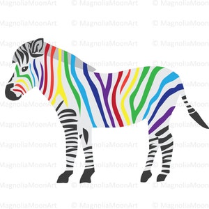 Regenbogen Zebra svg, Zebra Prin svg, Schnittdatei für Cricut, Shirt-Design, PNG, jpg, dxf, Zootier svg, afrikanisches Tier, Form, Zebra Silhouette