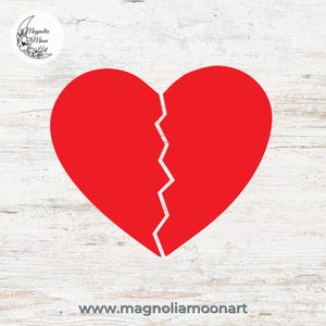 Red Heart svg | Clip art de coração partido | arquivo de corte para cricut | PNG jpg EPS | download instantâneo | uso comercial