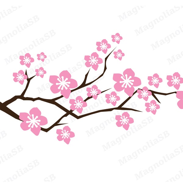 Sacura Flowers svg, Layered Cherry Blossom, sacura svg, flowers svg, cut file for cricut, cherry blossom branch svg, dxf file for laser cut