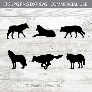 Paquete de lobos svg, lobo aullando svg, vector de animal salvaje, naturaleza salvaje, aventura svg, PNG jpg, archivo de corte cricut, uso comercial
