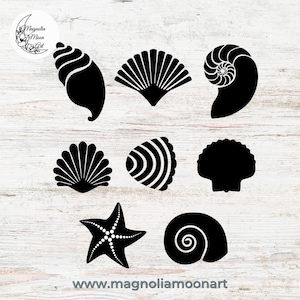Sea Shells Bundle SVG, Sea Shells DXF, Shells Silhouette Clipart, cutting, Ocean, Sea Shells vector, Sea Shells shape, Sea Shells silhouette
